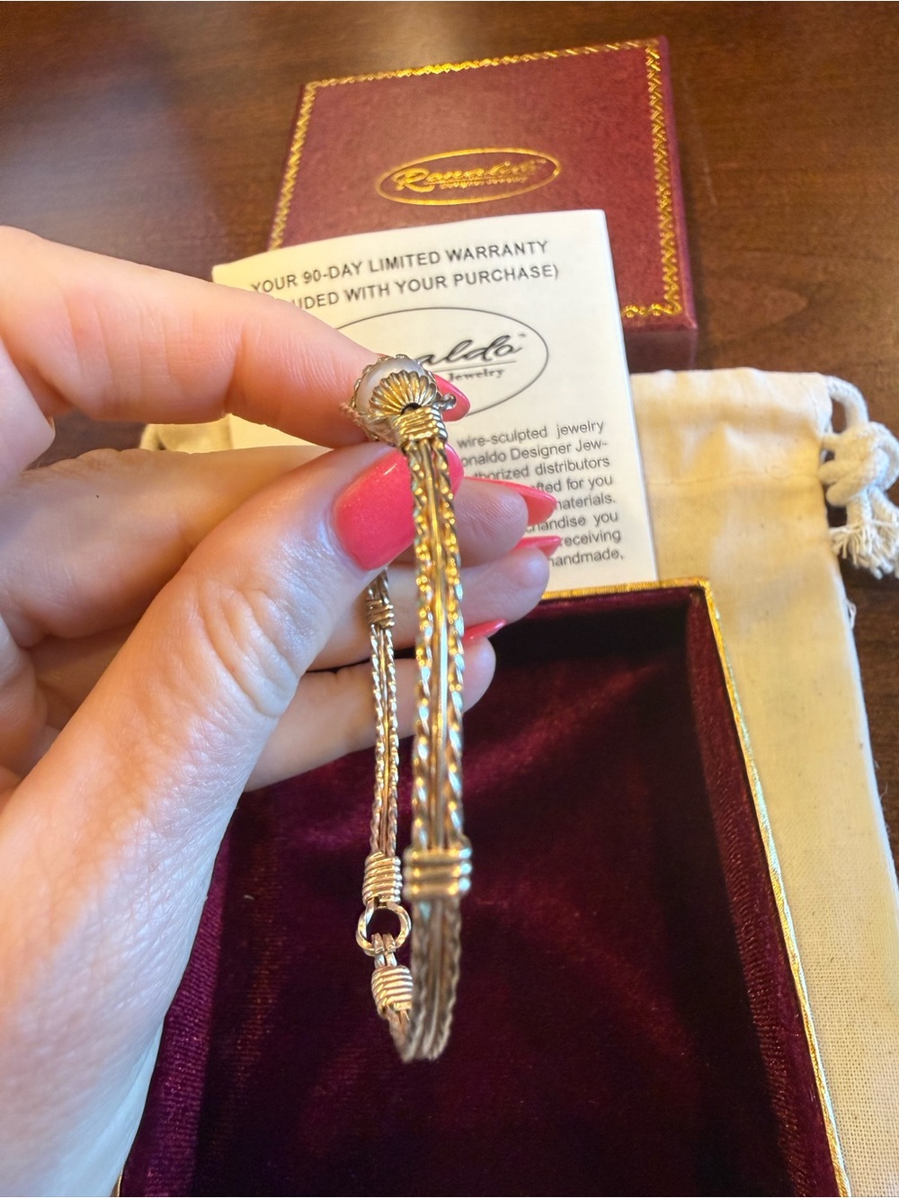Ronaldo Bracelet 7" Gold-Tone Pearl & Crystal Accent Bracelet - Gold - Picture 5 of 6